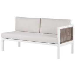 Beliani Garden Corner Sofa With Table 4 Seater Borello Left Hand Metal Beige - thumbnail 9