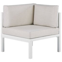 Beliani Garden Corner Sofa With Table 4 Seater Borello Left Hand Metal Beige - thumbnail 8