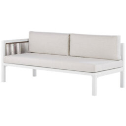 Beliani Garden Corner Sofa With Table 4 Seater Borello Left Hand Metal Beige - thumbnail 7