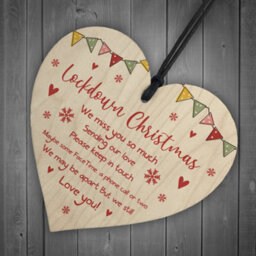 Red Ocean Lockdown Christmas Gift For Friend Family Wood Heart Tree Hanging Decoration Gifts - thumbnail 6