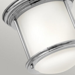 Luminosa Lighting Elstead Hinkley Hadrian 1 Light Flush Mount Chrome With Opal Glass Ip44 - thumbnail 3