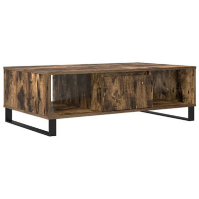 Berkfield Sturdy Coffee Table Smoked Oak 104X60X35 Cm Engineered Wood - image 1