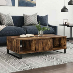 Berkfield Sturdy Coffee Table Smoked Oak 104X60X35 Cm Engineered Wood - thumbnail 2