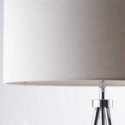 Sleek Tripod Floor Lamp Chrome E27 Free Standing Lounge Light & Ivory Shade - thumbnail 3