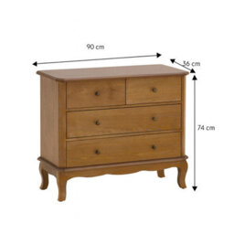 Melody Maison 4 Drawer Dark Wood Chest Of Drawers - Ashwell Range - thumbnail 9