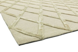 Cream Handmade Luxurious Modern Wool Rug For Bedroom & Living Room-120Cm X 170Cm - thumbnail 2