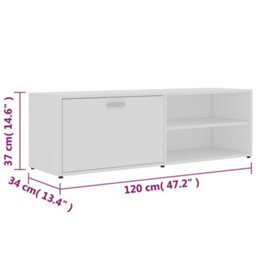 Vidaxl Tv Cabinet White 120X34X37 Cm Engineered Wood - thumbnail 9
