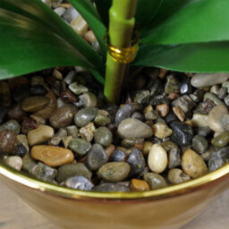 Leaf Artificial 46Cm Orchid Dark Pink / Gold - thumbnail 3