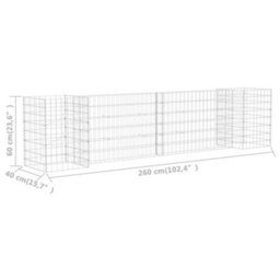 Berkfield H-Shaped Gabion Planter Steel Wire 260X40X60 Cm - thumbnail 6