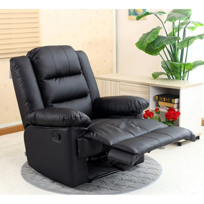 More4Homes Loxley Bonded Leather Recliner Armchair Sofa Home Lounge Chair Reclining Gaming (Black) - image 1