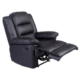 More4Homes Loxley Bonded Leather Recliner Armchair Sofa Home Lounge Chair Reclining Gaming (Black) - thumbnail 3