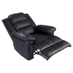 More4Homes Loxley Bonded Leather Recliner Armchair Sofa Home Lounge Chair Reclining Gaming (Black) - thumbnail 4