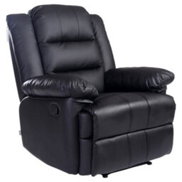 More4Homes Loxley Bonded Leather Recliner Armchair Sofa Home Lounge Chair Reclining Gaming (Black) - thumbnail 5