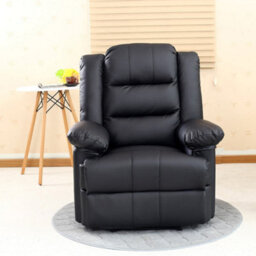More4Homes Loxley Bonded Leather Recliner Armchair Sofa Home Lounge Chair Reclining Gaming (Black) - thumbnail 7