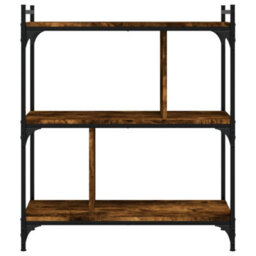 Berkfield Bookcase 3-Tier Smoked Oak 76X32X88 Cm Engineered Wood - thumbnail 4