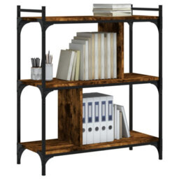 Berkfield Bookcase 3-Tier Smoked Oak 76X32X88 Cm Engineered Wood - thumbnail 3