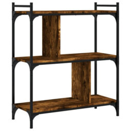 Berkfield Bookcase 3-Tier Smoked Oak 76X32X88 Cm Engineered Wood - thumbnail 6