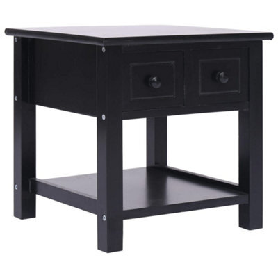 Berkfield Side Table Black 40X40X40 Cm Paulownia Wood - image 1