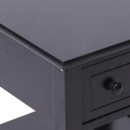 Berkfield Side Table Black 40X40X40 Cm Paulownia Wood - thumbnail 5