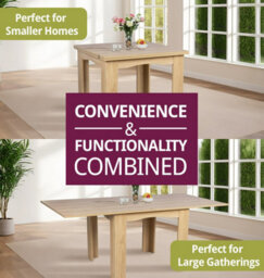 Hallowood Furniture Newquay Oak Effect Flip Top Extending Table - thumbnail 5
