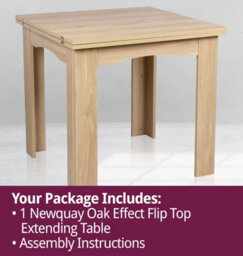 Hallowood Furniture Newquay Oak Effect Flip Top Extending Table - thumbnail 7