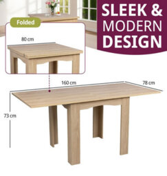 Hallowood Furniture Newquay Oak Effect Flip Top Extending Table - thumbnail 3