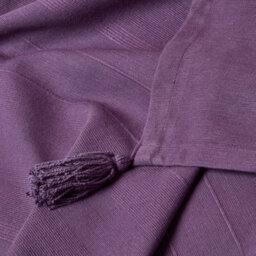 Homescapes Cotton Rajput Ribbed Purple Throw, 255 X 360 Cm - thumbnail 5