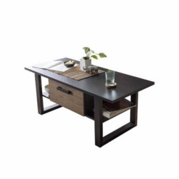 Arte Nordi Coffee Table In Okapi Walnut & Black Matt - 1100mm X 480mm X 650mm - Elegant Simplicity Meets Practicality - thumbnail 3