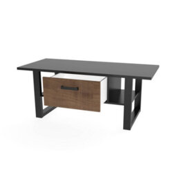 Arte Nordi Coffee Table In Okapi Walnut & Black Matt - 1100mm X 480mm X 650mm - Elegant Simplicity Meets Practicality - thumbnail 4