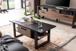 Arte Nordi Coffee Table In Okapi Walnut & Black Matt - 1100mm X 480mm X 650mm - Elegant Simplicity Meets Practicality - thumbnail 6