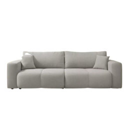 Sofa Bed With Storage Modern Velour Upholstery, Stylish And Functional By Furyn Light Grey - thumbnail 3