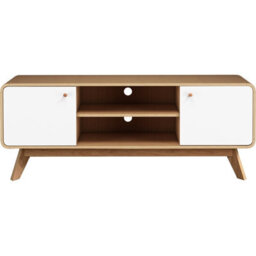 Dorel Cassie Tv-Stand With 2 Doors In Oak Look White - thumbnail 6