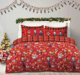 Velosso Red Nutcracker Duvet Cover And Pillowcase Set King - thumbnail 2