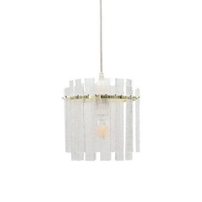 First Choice Lighting Abi - Satin Brass With Frosted Diffuser Easy Fit Pendant Lightshade - image 1