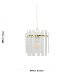First Choice Lighting Abi - Satin Brass With Frosted Diffuser Easy Fit Pendant Lightshade - thumbnail 5