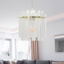 First Choice Lighting Abi - Satin Brass With Frosted Diffuser Easy Fit Pendant Lightshade - thumbnail 3
