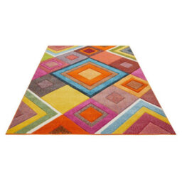 Multi Geometric Easy To Clean Modern Rug For Dining Room-200Cm X 290Cm - thumbnail 4