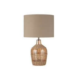 Lighting Collection Sola Rattan Weave Complete Table Lamp - thumbnail 3