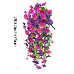 2 Pack Spring And Summer Garden Flower Decorations, Trumpet Vine, Morning Glory, Purple And Rose Red - thumbnail 2