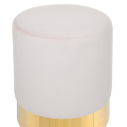 Beliani Pink Velvet Round Footstool Pouffe With Gold-Tone Base, W39 X D39 X H40 Cm - thumbnail 3