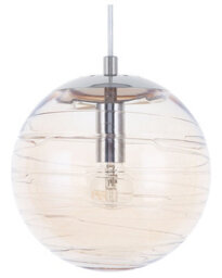 Beliani Pendant Lamp - Amber-Tinted Hand-Finished Glass Globe, Gold Finish, 120Cm Drop - thumbnail 2