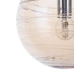 Beliani Pendant Lamp - Amber-Tinted Hand-Finished Glass Globe, Gold Finish, 120Cm Drop - thumbnail 5
