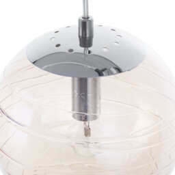 Beliani Pendant Lamp - Amber-Tinted Hand-Finished Glass Globe, Gold Finish, 120Cm Drop - thumbnail 4