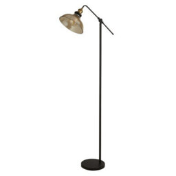 Pagazzi Lighting Pagazzi Melina Antique Brass & Amber Glass Task Floor Lamp - thumbnail 3