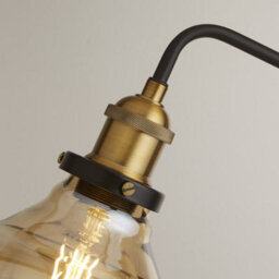 Pagazzi Lighting Pagazzi Melina Antique Brass & Amber Glass Task Floor Lamp - thumbnail 4