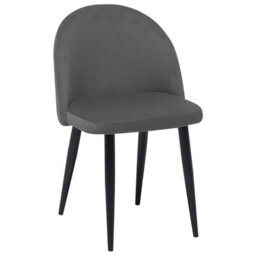 Beliani Set Of 2 Dining Chairs Visalia Velvet Grey - thumbnail 5