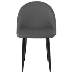 Beliani Set Of 2 Dining Chairs Visalia Velvet Grey - thumbnail 4