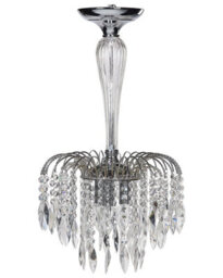 Beliani Silver Glass Crystals 3-Light Vintage Chandelier, Warm White, Silver Finish - thumbnail 3