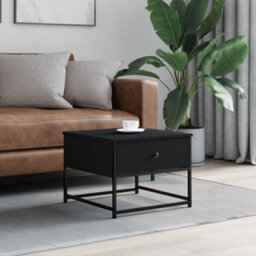 Berkfield Stylish Coffee Table Black 51X51X40 Cm Engineered Wood - thumbnail 2