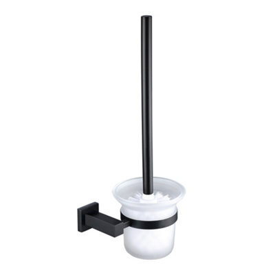 Nes Home Matte Black Toilet Brush And Holder - image 1